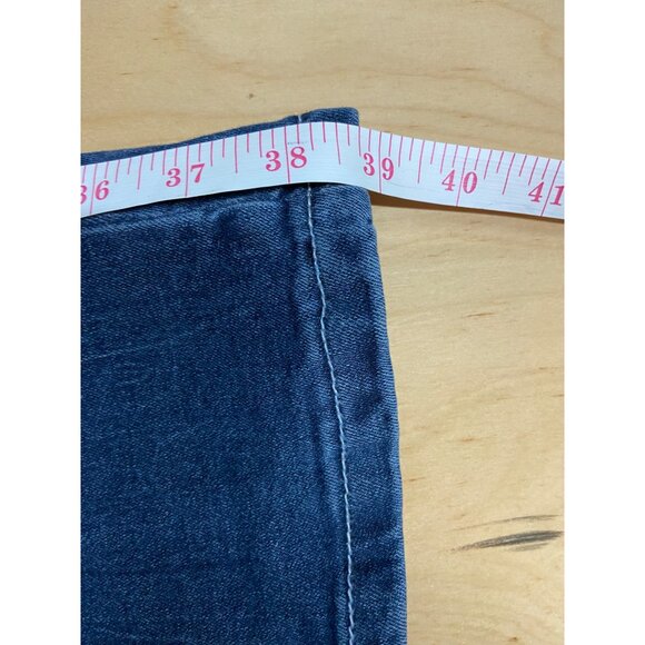 Womens Size Medium Blue Jeans Embroidered Wings Boot Legs Stretch Midrise Y2K - Picture 7 of 8